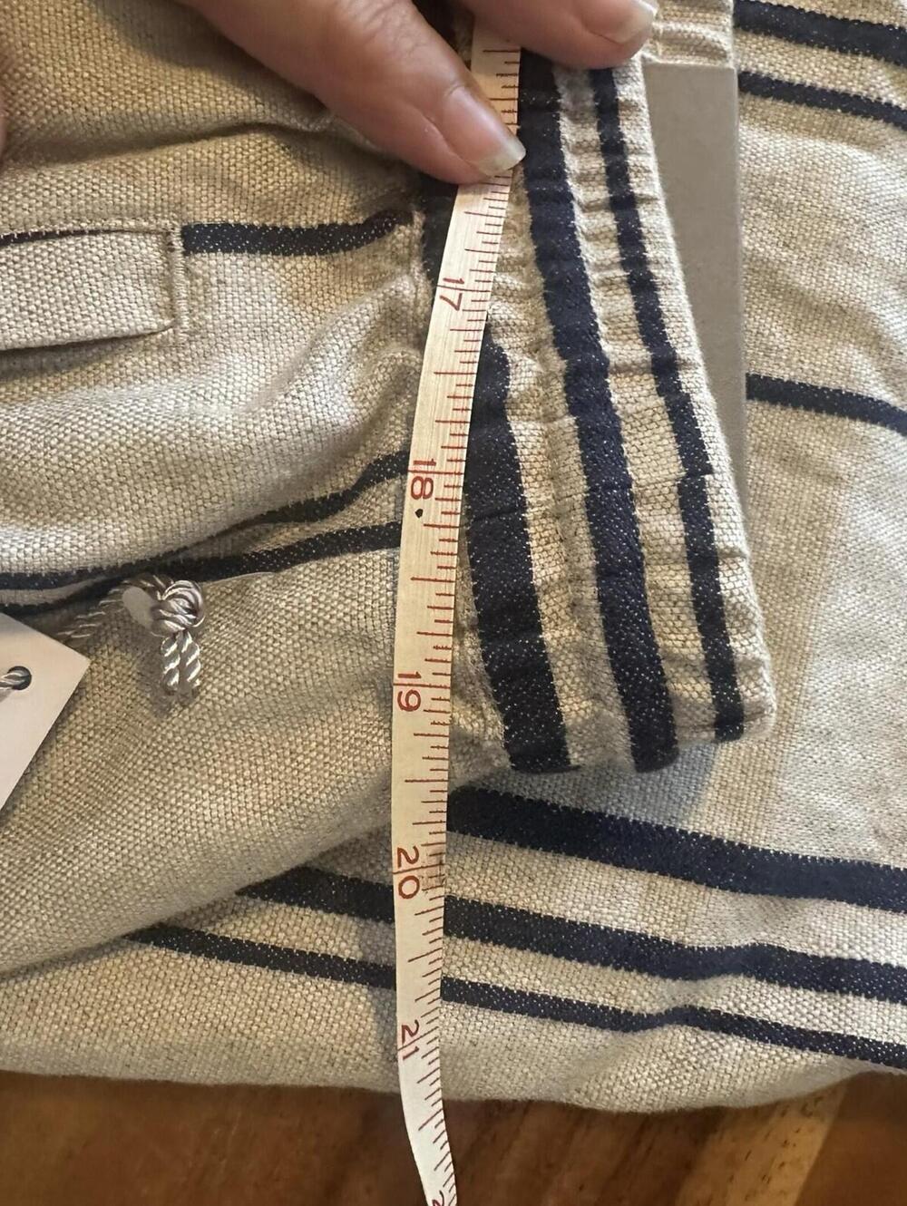 Soft Surroundings Vacation Beach Striped Linen Cotton Pants Cream/navy 1XL NWT - Picture 11 of 14